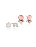 Michael Kors Rose Quartz And Rose Goldtone Stainless Stud Earrings