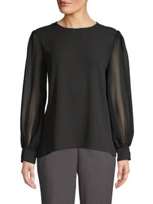 Calvin Klein Sheer Long-sleeve Top