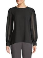 Calvin Klein Sheer Long-sleeve Top