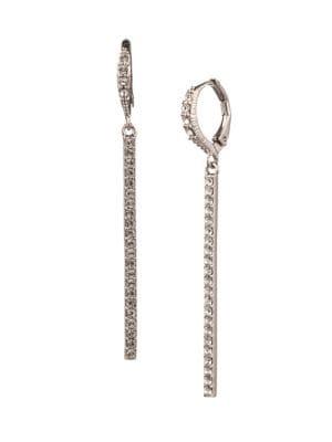 Givenchy Rhodium-plated And Crystal Pave Bar Linear Earrings