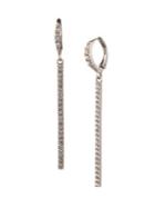 Givenchy Rhodium-plated And Crystal Pave Bar Linear Earrings