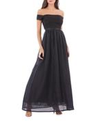 Js Collections Pleated Off-the-shoulder Gown
