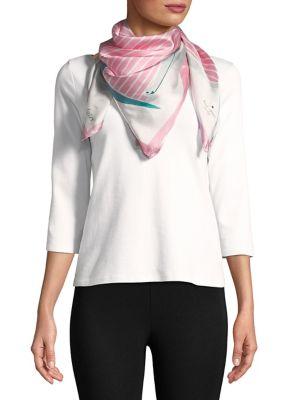 Kate Spade New York Alligator Stripe Square Silk Scarf