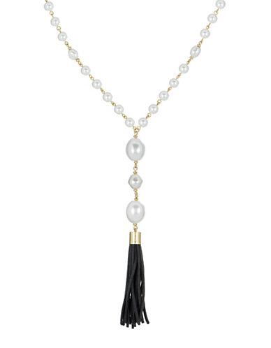 Laundry By Shelli Segal Faux Pearl Tassel Lariat Necklace