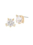 Betsey Johnson Crystal Cat Stud Earrings