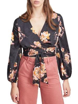 Miss Selfridge Floral Jacquard Shirring Blouse