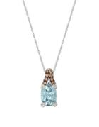 Le Vian Chocolatier Sea Blue Aquamarine, Vanilla Diamonds, Chocolate Diamonds & 14k Vanilla Gold Pendant Necklace