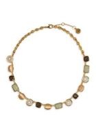 Vince Camuto Goldtone And Glass Stone Frontal Necklace