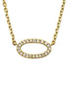 Lord & Taylor 14kt. Yellow Gold And Diamond Oval Pendant Necklace