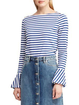 Lauren Ralph Lauren Petite Petite Bell-sleeve Cotton Top