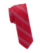 Lord Taylor Pierce Dotted Repp Stripe Slim Tie