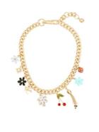 Bcbgeneration Faux Pearl And Crystal Charm Collar Necklace