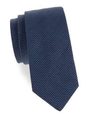 Barbara Blank Houndstooth Cotton Tie