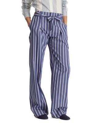 Lauren Ralph Lauren Striped Belted High-rise Cotton Pants
