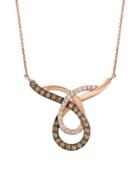 Levian Le Vian Chocolatier Diamond And 14k Rose Gold Knot Pendant Necklace