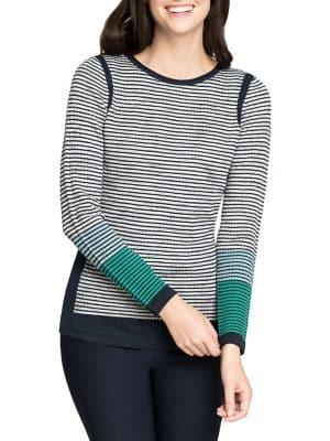 Nic+zoe Petite Striped Long Sleeve Top