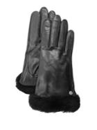 Ugg Classic Leather And Shearling Sheepskin Gloves