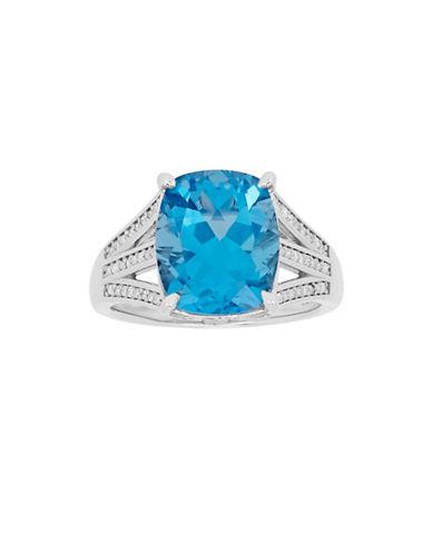 Lord & Taylor Swiss Blue Topaz, Diamond And Sterling Silver Ring
