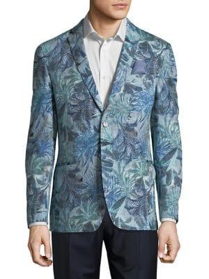 Tallia Orange Slim-fit Floral Blazer