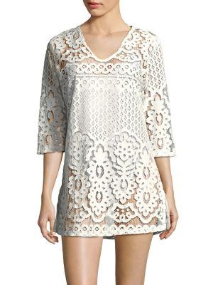 J Valdi Quarter-sleeve Crochet Tunic