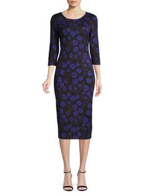 Diane Von Furstenberg Floral Silk Bodycon Dress