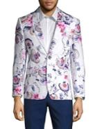 Tallia Orange Floral Linen Sportcoat