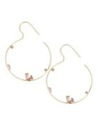 Bcbgeneration Haute Hangers Goldtone & Crystal Hoop Earrings 2.5
