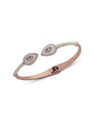 Lonna & Lilly Mother-of-pearl And Crystal Hinged Cuff Bracelet