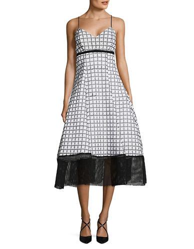 Tracy Reese Printed Mesh Trimmed Dress