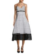 Tracy Reese Printed Mesh Trimmed Dress
