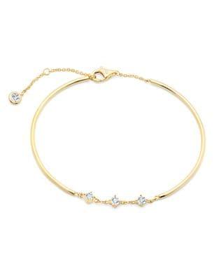 Crislu Ellipse Brilliant 18k Gold Plated Accented Bracelet
