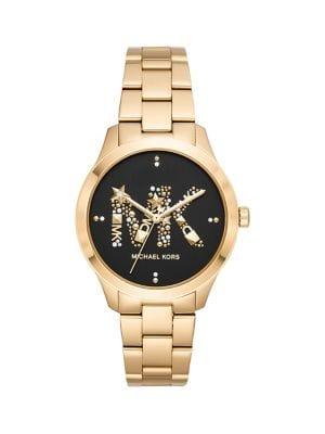 Michael Kors Runaway Stainless Steel & Pave Crystal Bracelet Watch
