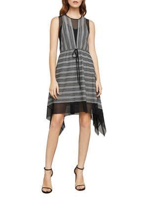 Bcbgmaxazria Asymmetrical Striped A-line Dress