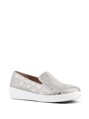 Fitflop Audrey Patent-print Leather Smoking Slippers