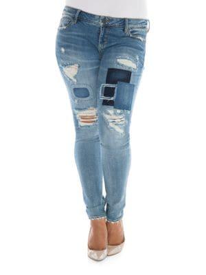 Slink Jeans Plus Plus Plus Hannah Distressed Boyfriend Jeans