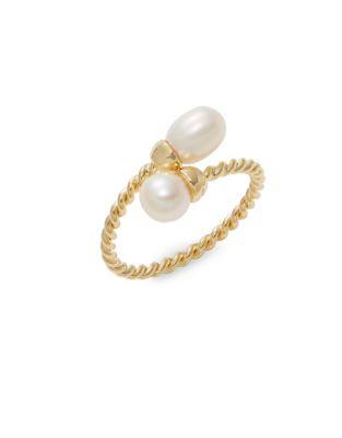 Lord & Taylor Faux Pearl And Goldplated Sterling Silver Wrap Ring