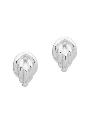 Anne Klein 2-pair Silvertone Button Earrings