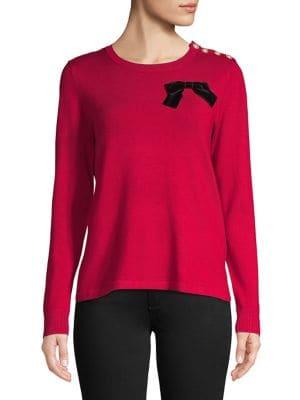 Karl Lagerfeld Paris Velvet Bow Sweater