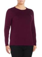 Lord & Taylor Plus Long-sleeve Crewneck Top