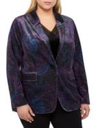 Addition Elle Michel Studio Plus Printed Velvet Blazer