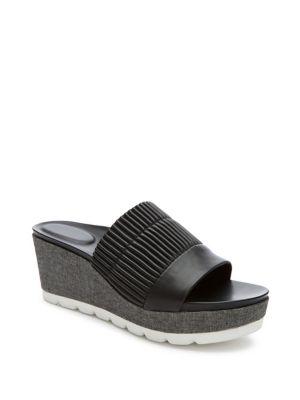 Tahari Gigi Leather Wedge Sandals