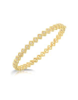 Roberto Coin Diamond & 18k Yellow Gold Single Bangle