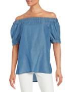 Michael Michael Kors Chambray Off-the-shoulder Top