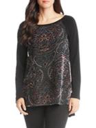 Karen Kane Burnout Contrast Velvet Top