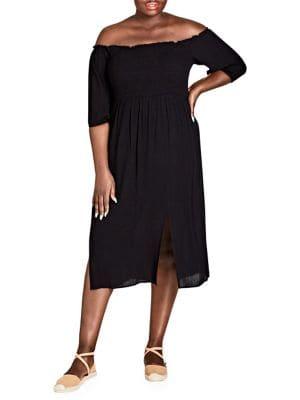 City Chic Plus Classic Off-the-shoulder Dress