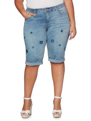 Rafaella Plus Embellished Denim Shorts