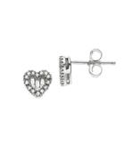 Lord & Taylor 14 Kt White Gold 0.14 Ct T W Diamond Pave Earrings