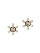Vince Camuto Maldives Goldtone, Pave Crystal & 6mm Pearl Earrings