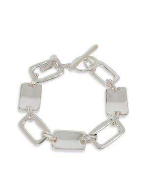 Robert Lee Morris Silvertone Geometric Link Toggle Bracelet