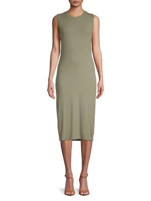 Bobeau Lyla Twist-back Knit Midi Dress